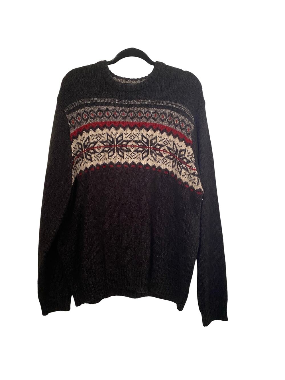 Nordic Fair Isle Knit Sweater Basic Editions Mens XL Classic Christmas Winter